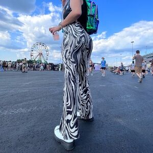 abstract print festival pants